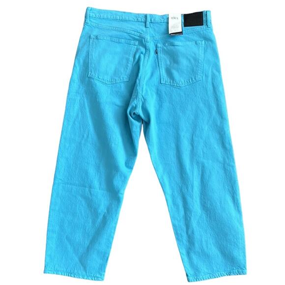 NEW Levi's Made Crafted Barrel Crop Women’s Jeans Blue Mist Sz 32 Organic Cotton - Picture 13 of 14